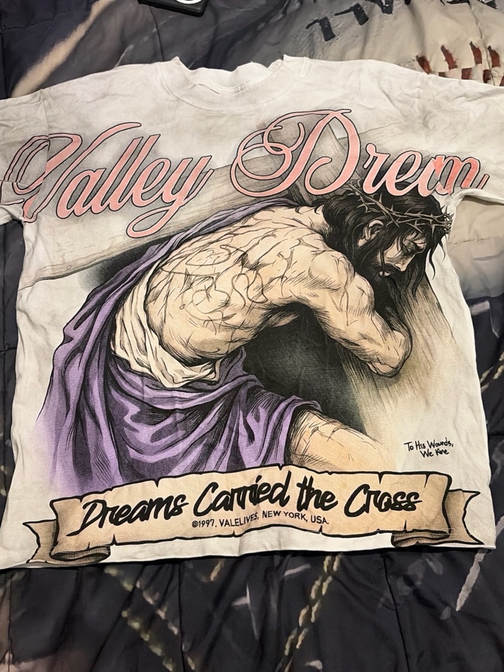 Men's Graphic Tee in White and Purple
